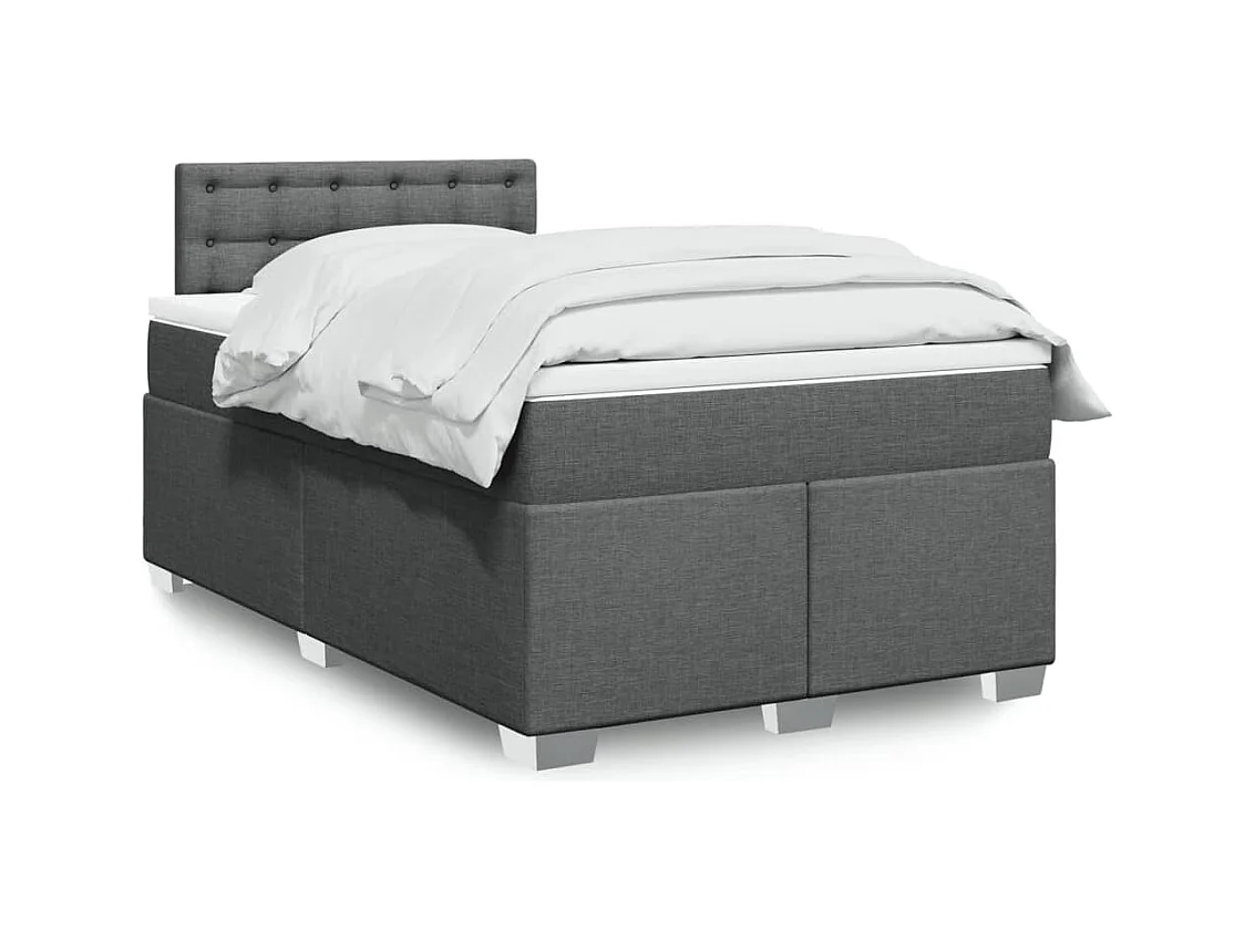 Boxspring met matras stof donkergrijs 120x190 cm