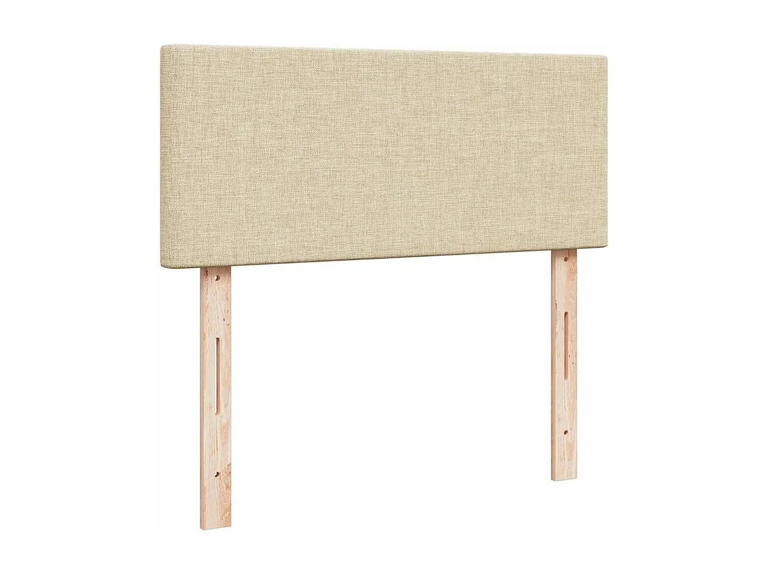 Cama box spring con colchón tela color crema 120x200 cm