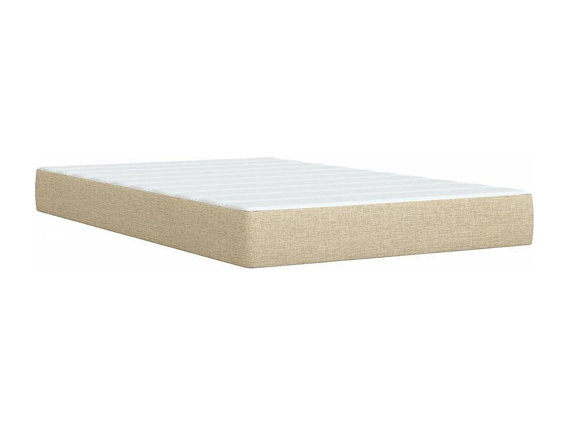 Sommier à lattes de lit avec matelas Crème 120x200 cm Tissu