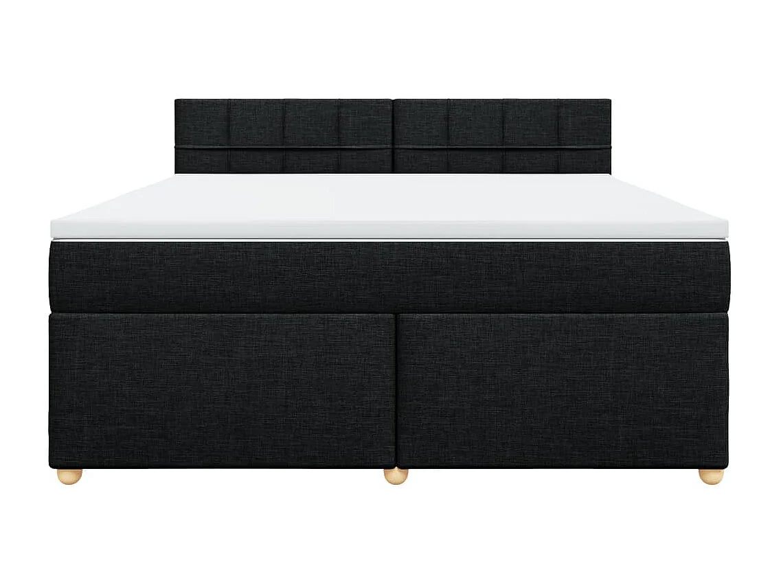 Sommier à lattes de lit avec matelas Noir 180x200 cm Tissu
