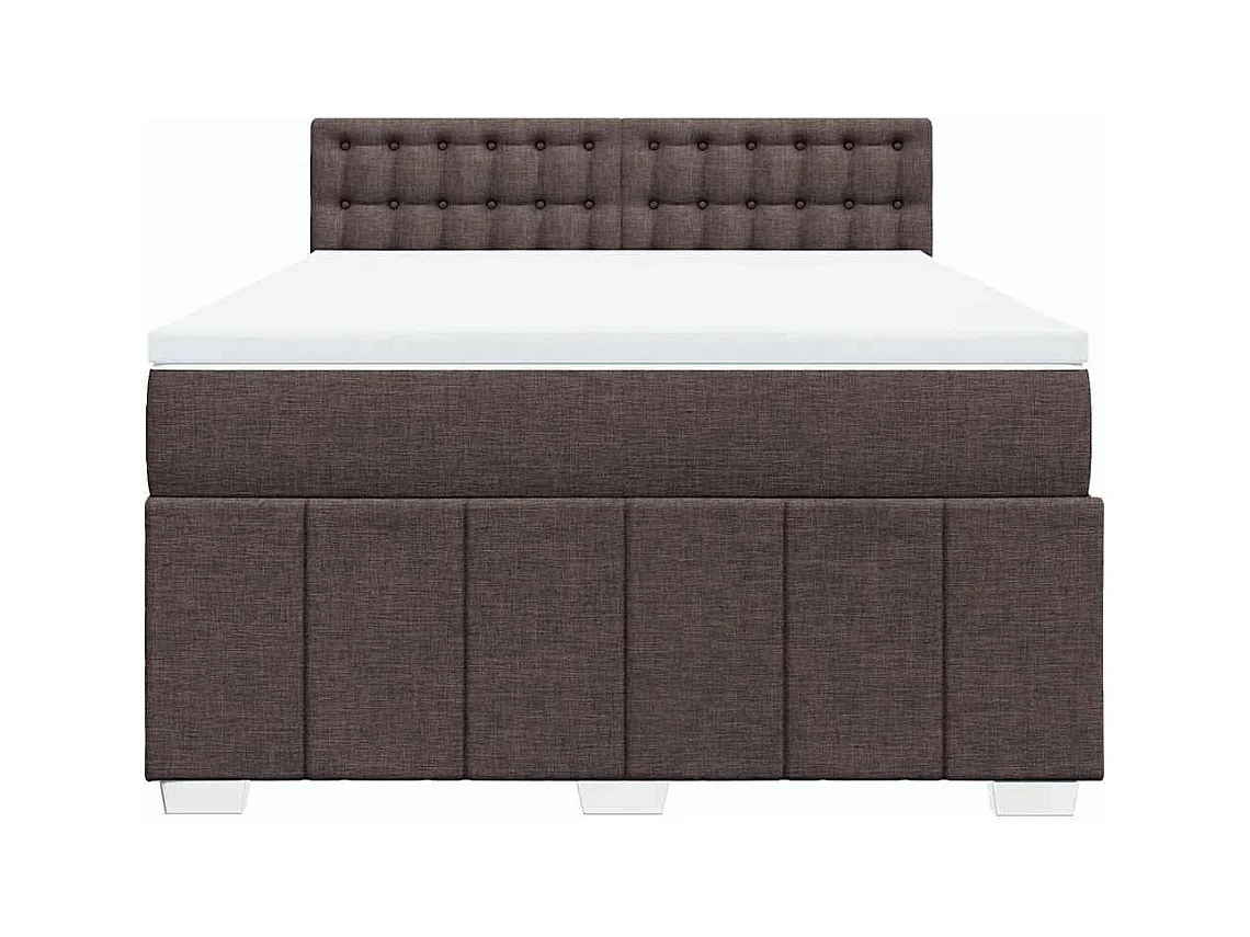 Sommier à lattes de lit avec matelas Marron foncé 140x190 cm
