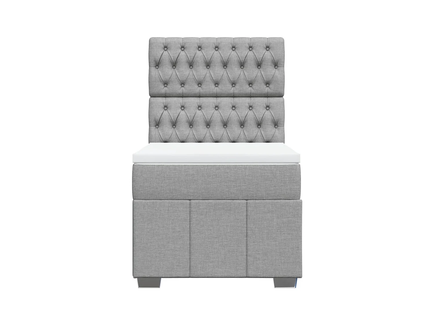Sommier à lattes de lit et matelas Gris clair 90x190 cm Tissu