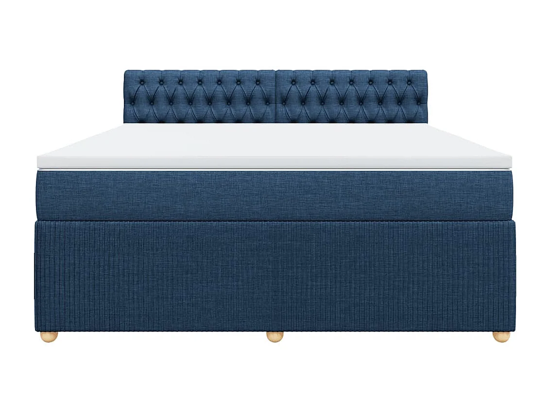 Sommier à lattes de lit avec matelas Bleu 180x200 cm Tissu