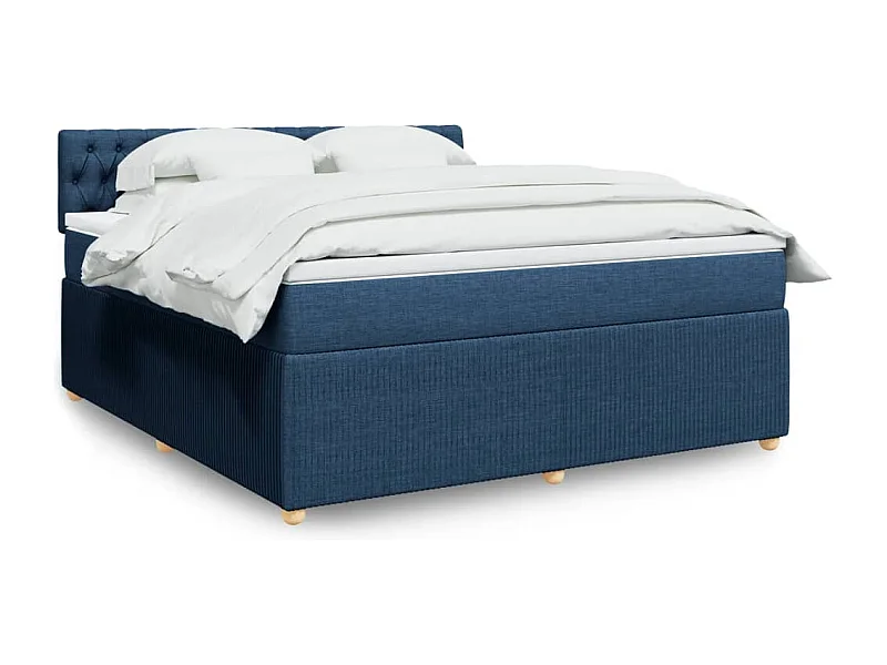 Boxspring met matras stof blauw 180x200 cm
