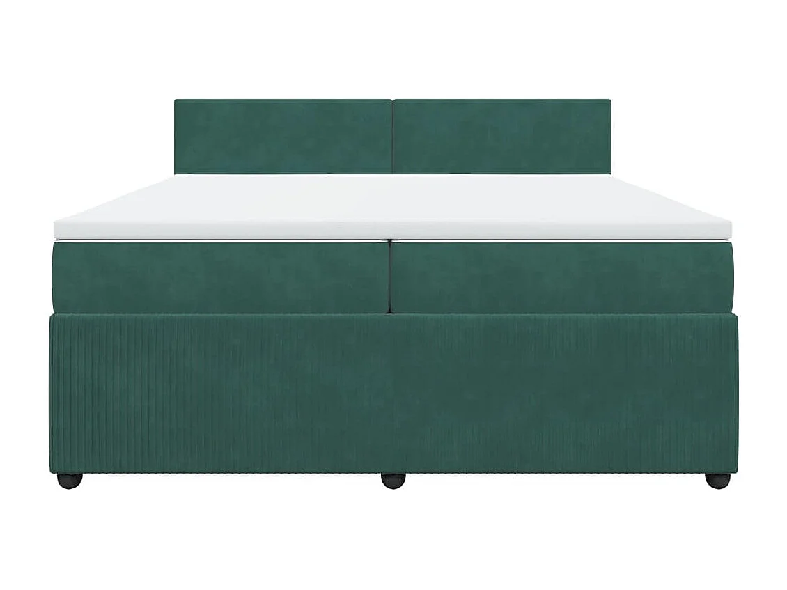 Sommier à lattes de lit et matelas Vert foncé 200x200cm Velours