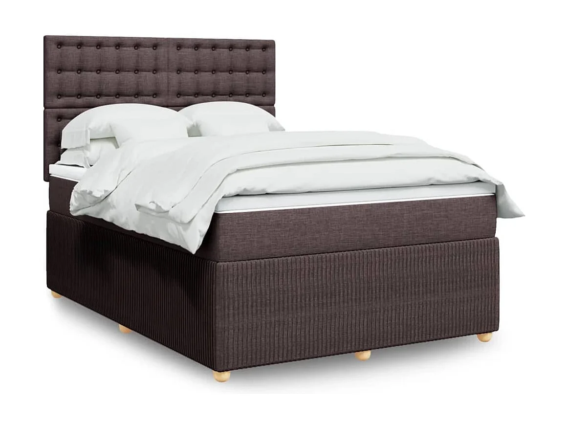 Sommier à lattes de lit avec matelas Marron foncé 140x200 cm