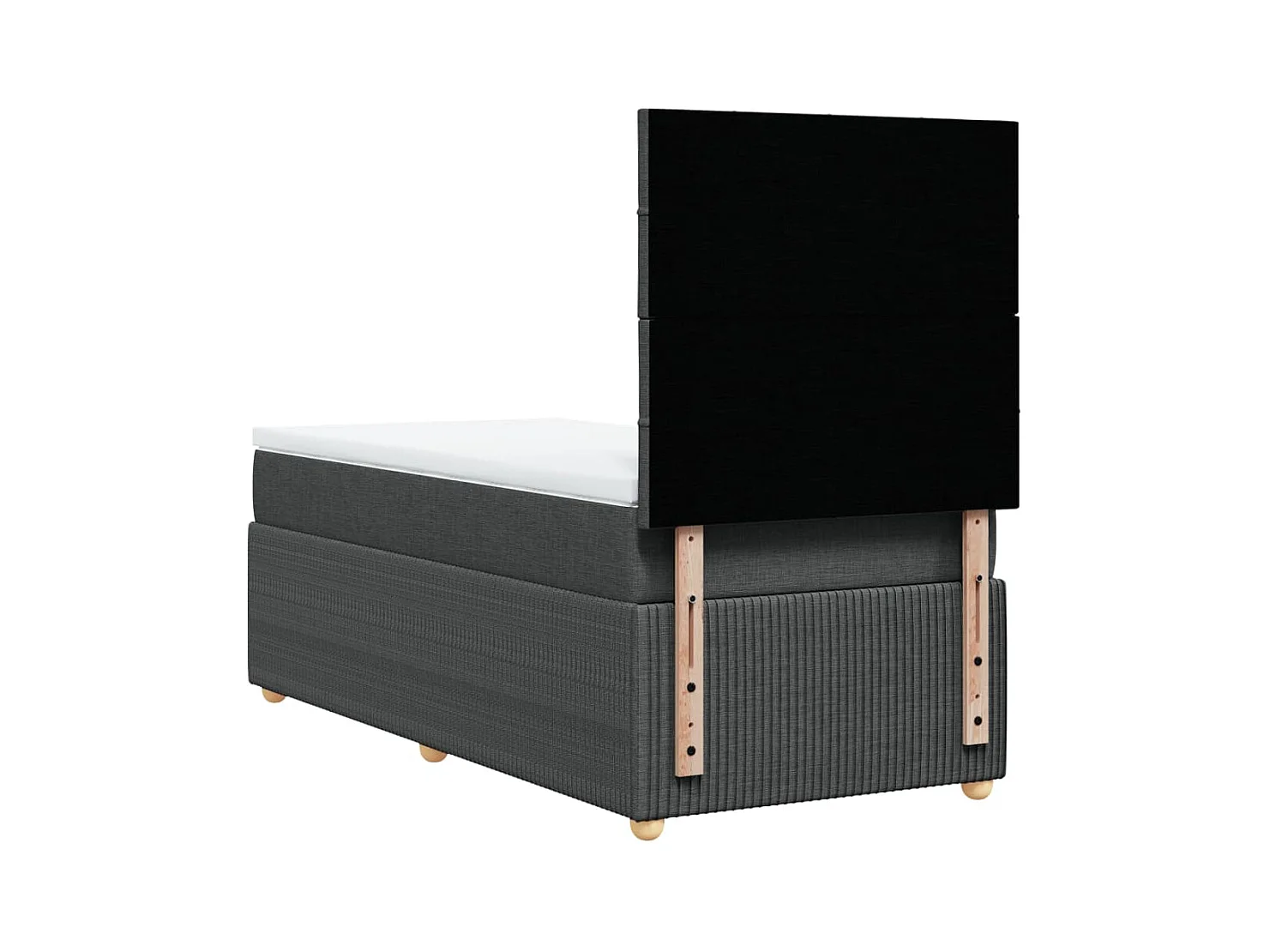 Sommier à lattes de lit avec matelas Gris foncé 90x200 cm Tissu