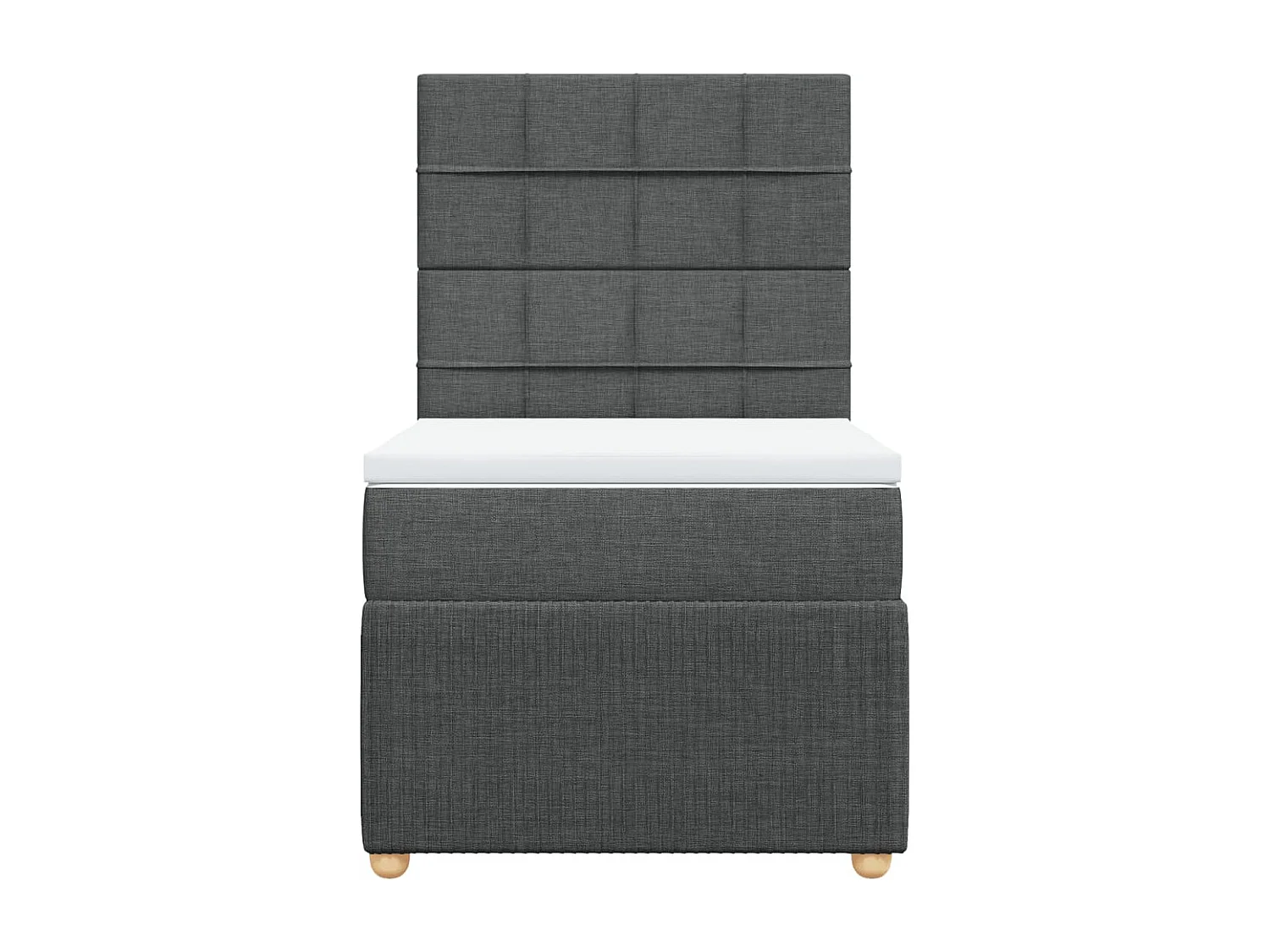 Sommier à lattes de lit avec matelas Gris foncé 90x200 cm Tissu