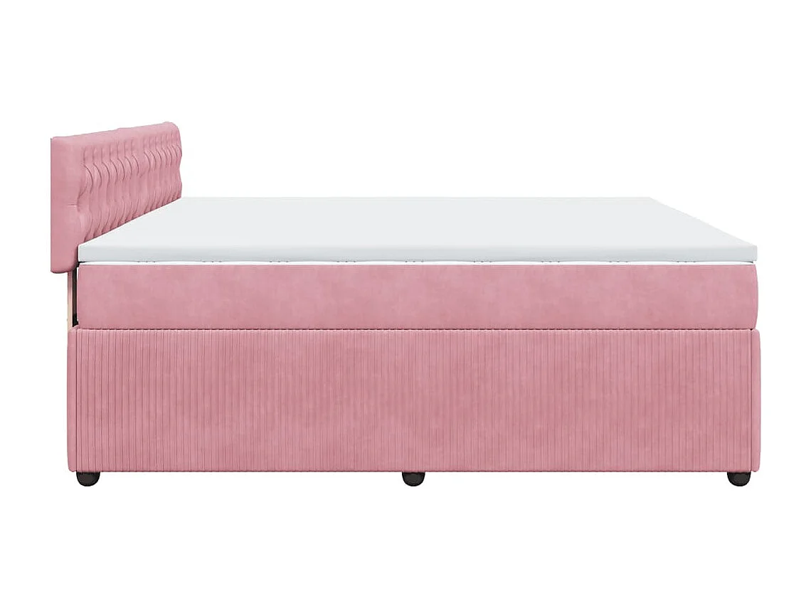 Sommier à lattes de lit avec matelas Rose 180x200 cm Velours