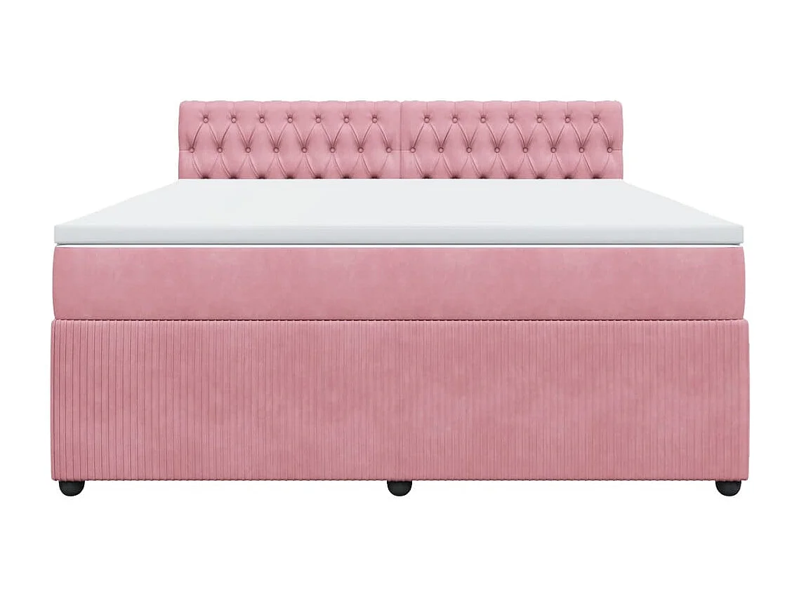 Cama com molas/colchão 180x200 cm veludo rosa