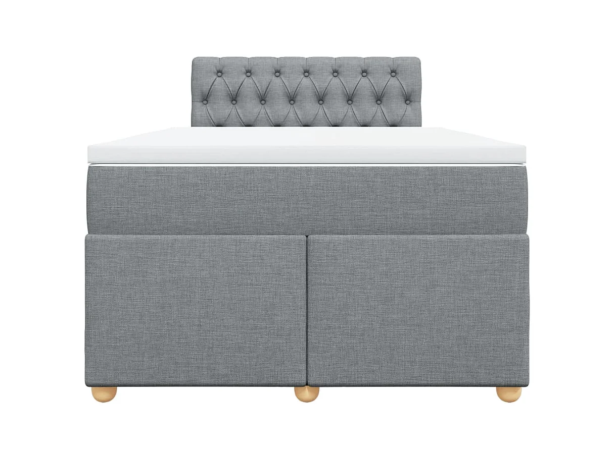 Cama boxspring com colchão 120x190 cm tecido cinzento-claro