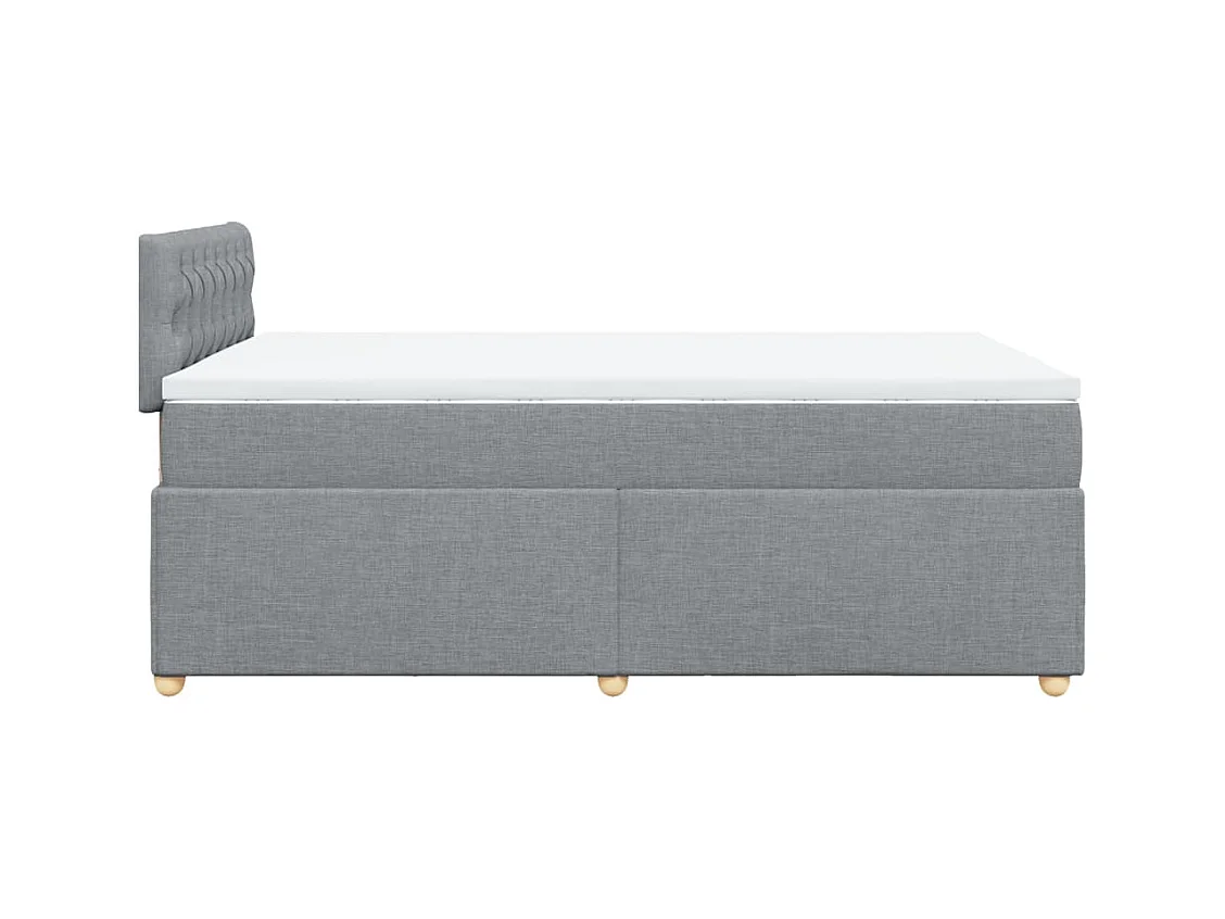 Cama boxspring com colchão 120x190 cm tecido cinzento-claro