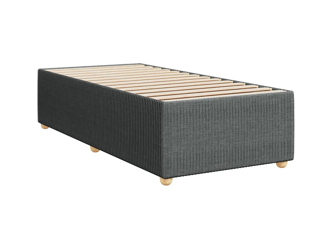 Cama com molas/colchão 80x200 cm tecido cinzento-escuro