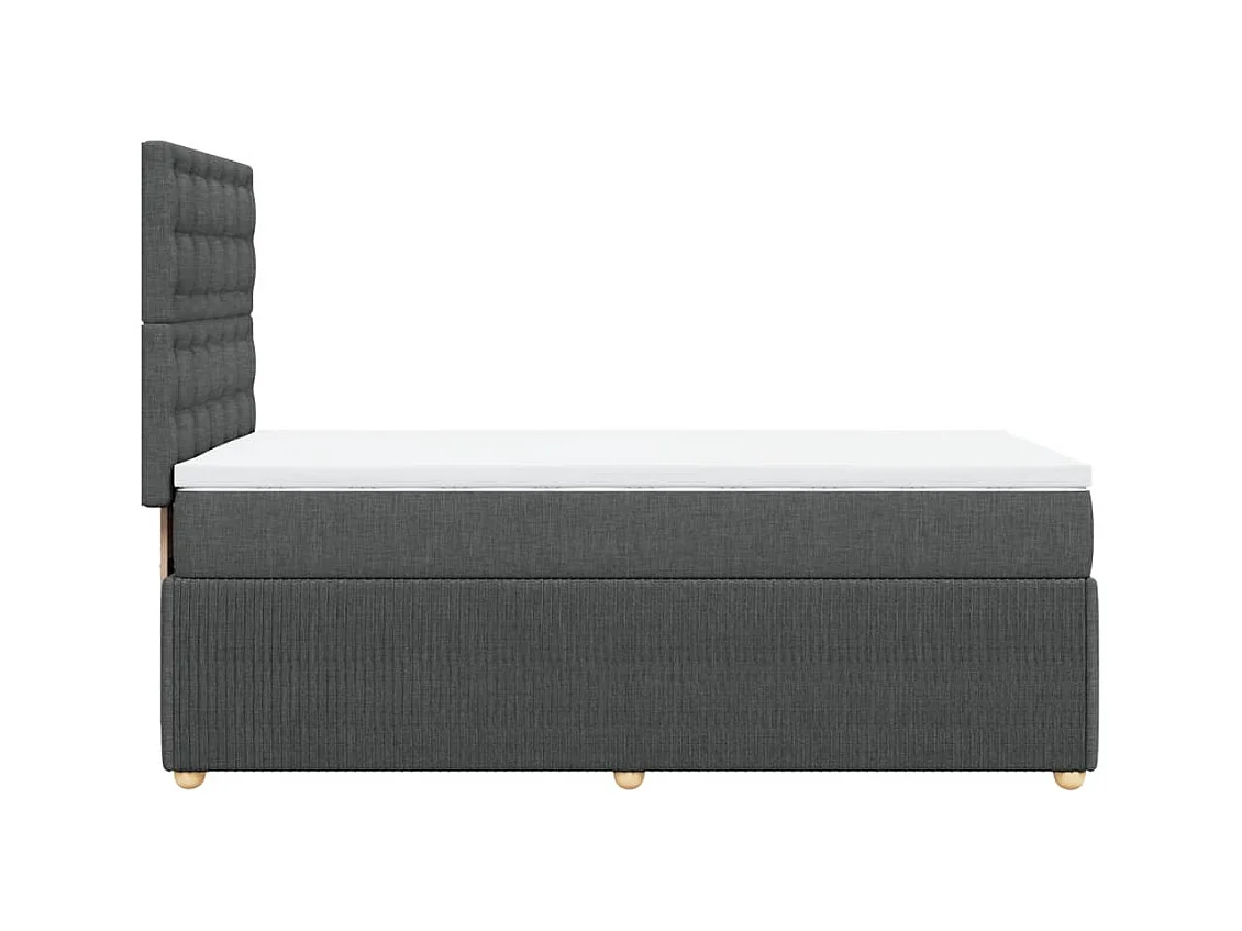 Cama com molas/colchão 80x200 cm tecido cinzento-escuro