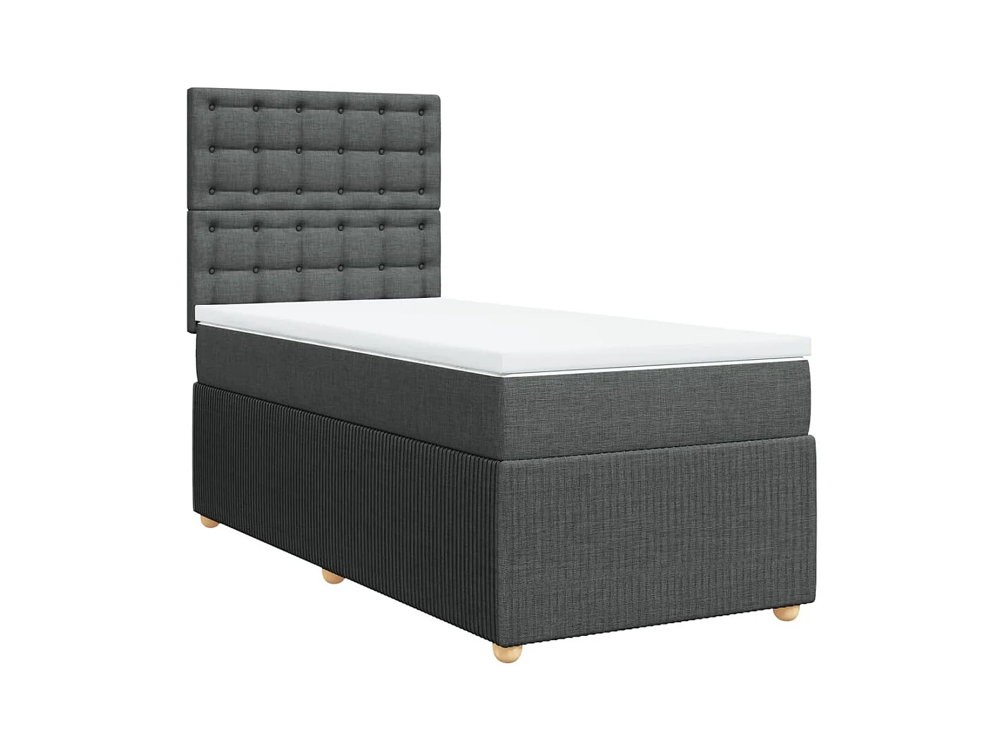 Cama com molas/colchão 80x200 cm tecido cinzento-escuro