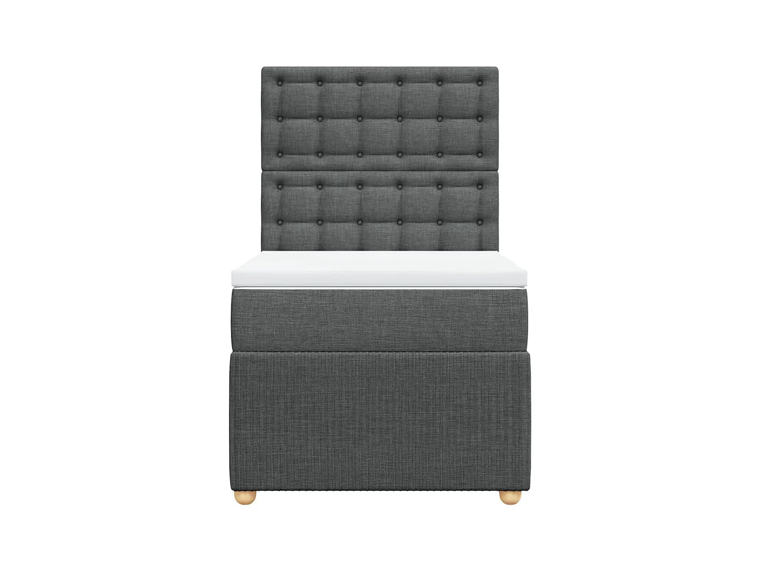 Cama com molas/colchão 80x200 cm tecido cinzento-escuro