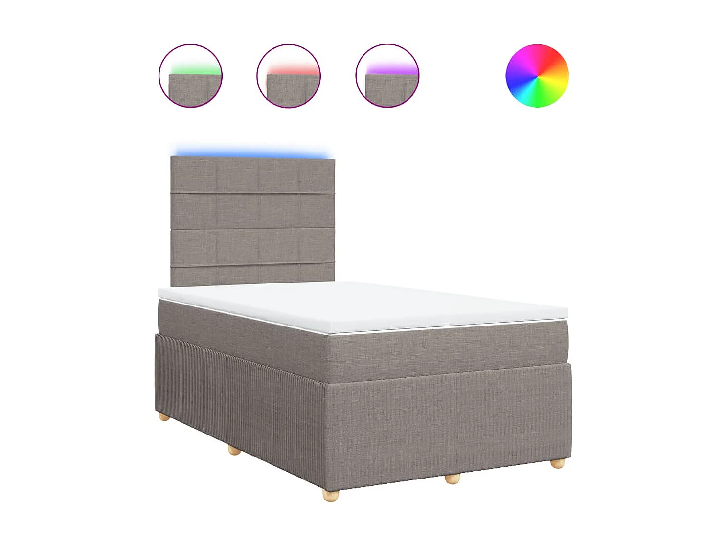 Sommier à lattes de lit avec matelas taupe 120x190 cm tissu