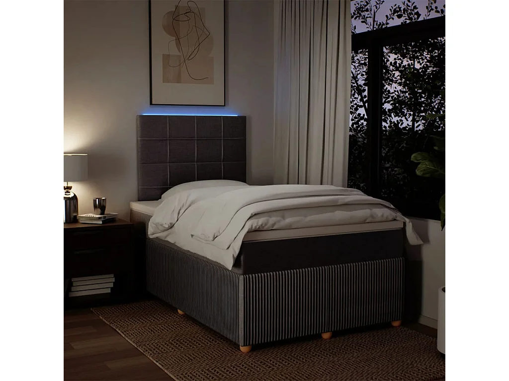 Sommier à lattes de lit avec matelas taupe 120x190 cm tissu