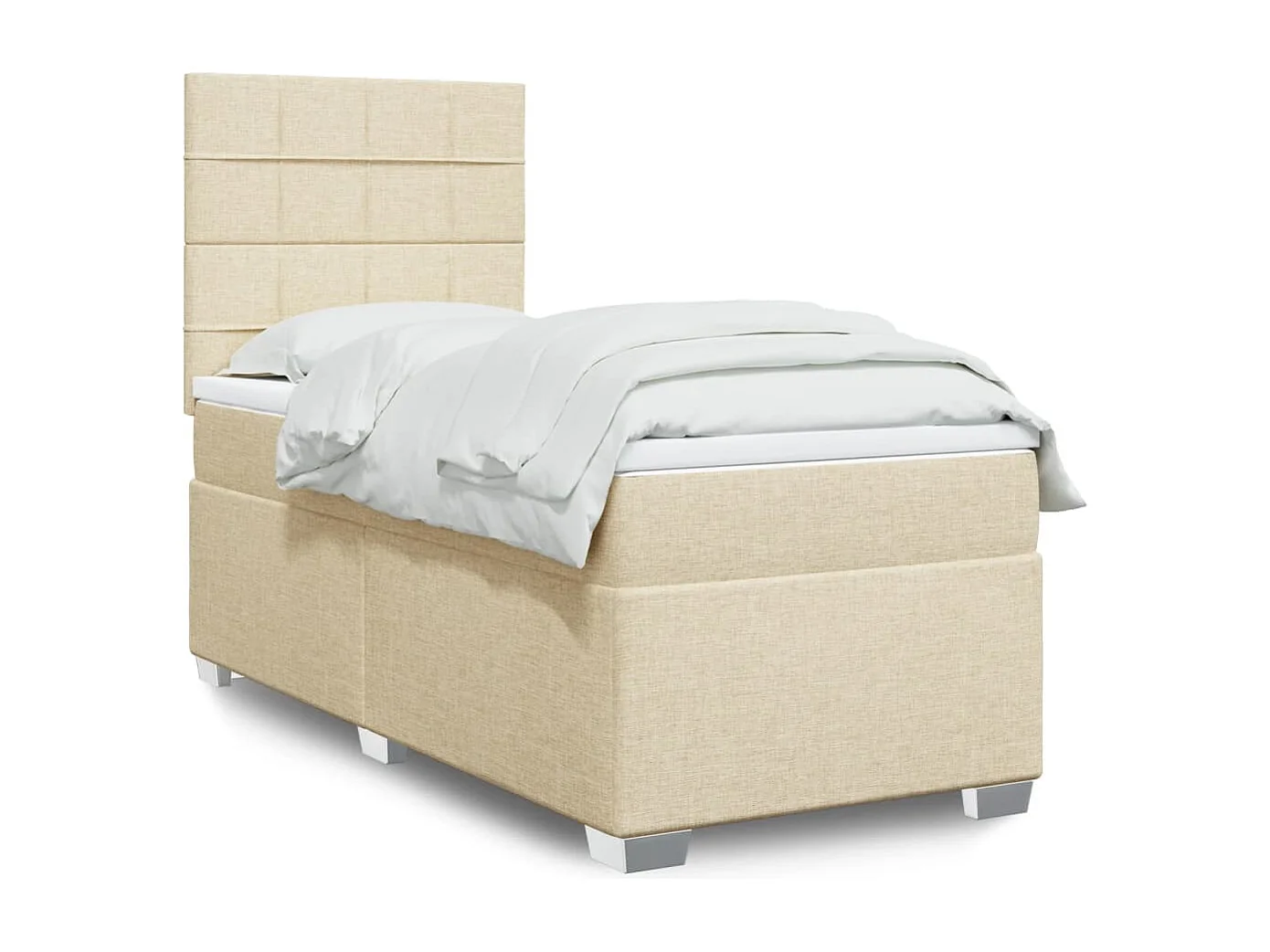 Sommier à lattes de lit avec matelas Crème 80x200 cm Tissu