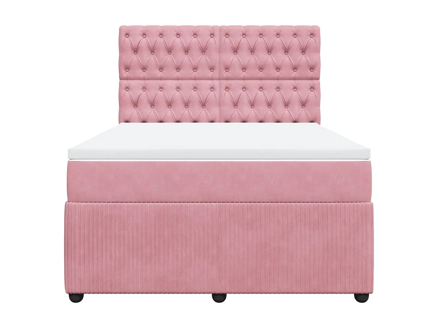 Sommier à lattes de lit avec matelas Rose 160x200 cm Velours