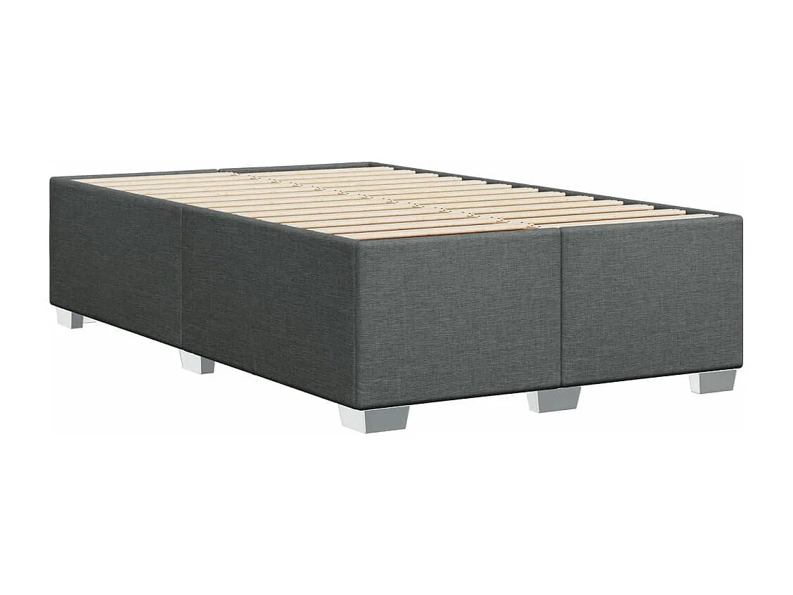 Sommier à lattes de lit avec matelas gris foncé 120x190cm tissu
