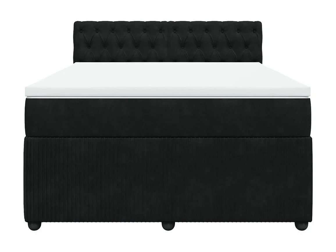 Boxspring met matras fluweel zwart 140x200 cm