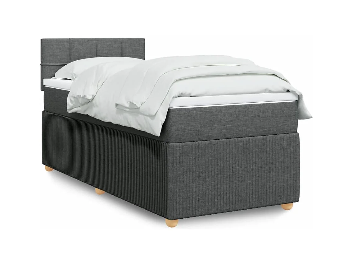 Cama com molas/colchão 80x200 cm tecido cinzento-escuro