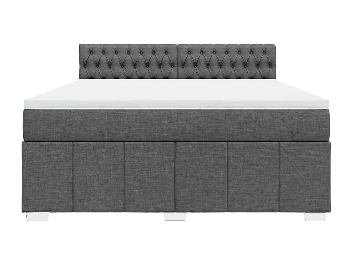 Sommier à lattes de lit avec matelas Gris foncé 180x200cm Tissu