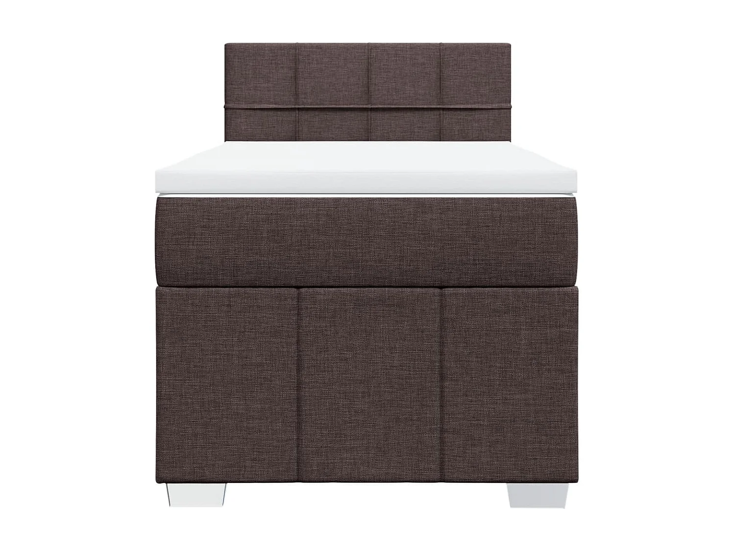 Cama com molas/colchão 90x190 cm tecido castanho-escuro