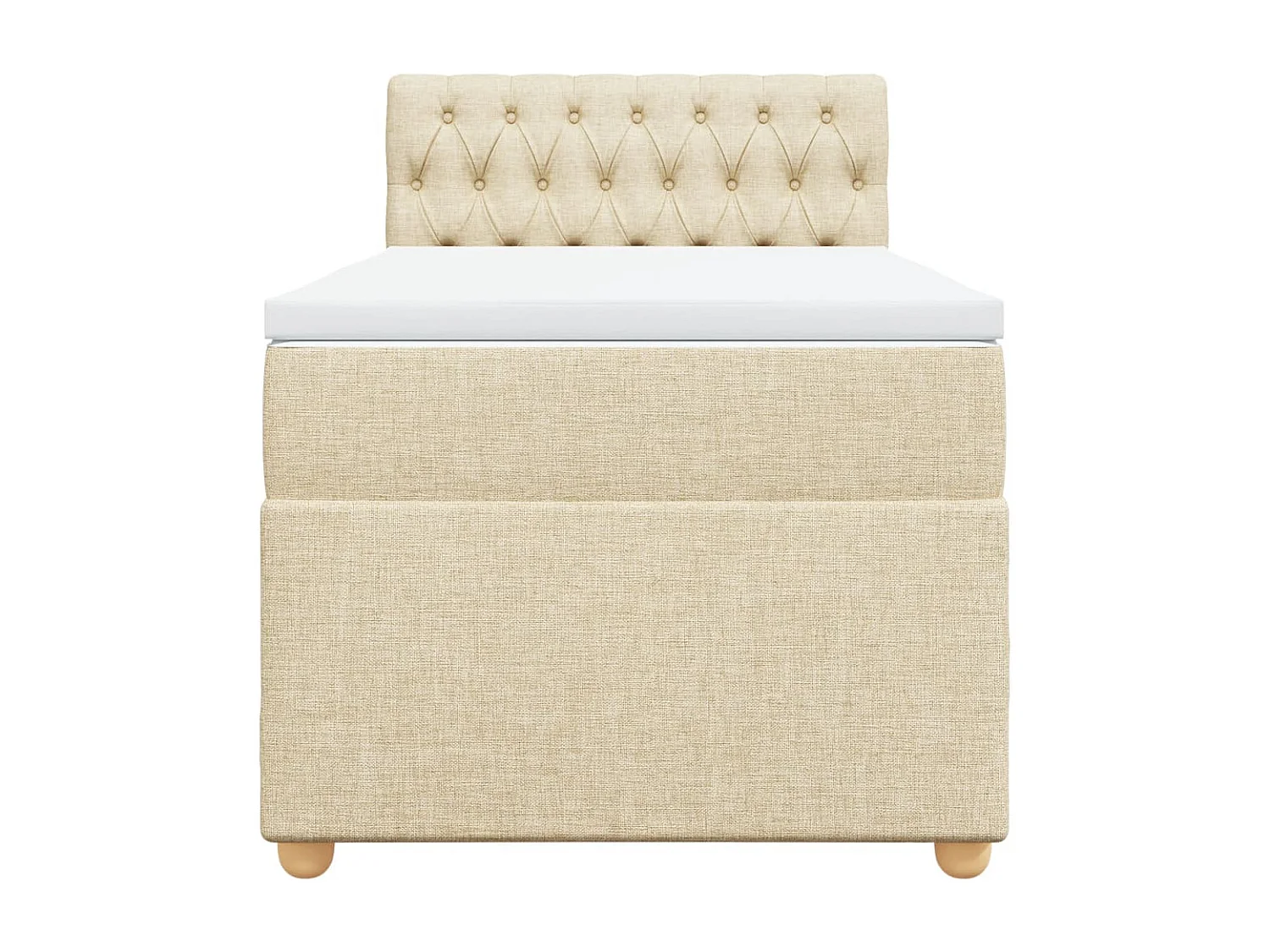 Sommier à lattes de lit avec matelas Crème 100x200 cm Tissu