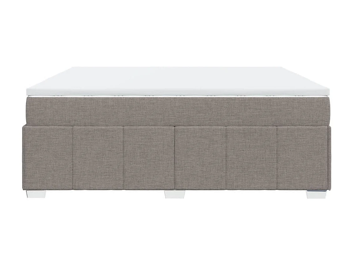 Sommier à lattes de lit avec matelas Taupe 200x200 cm Tissu