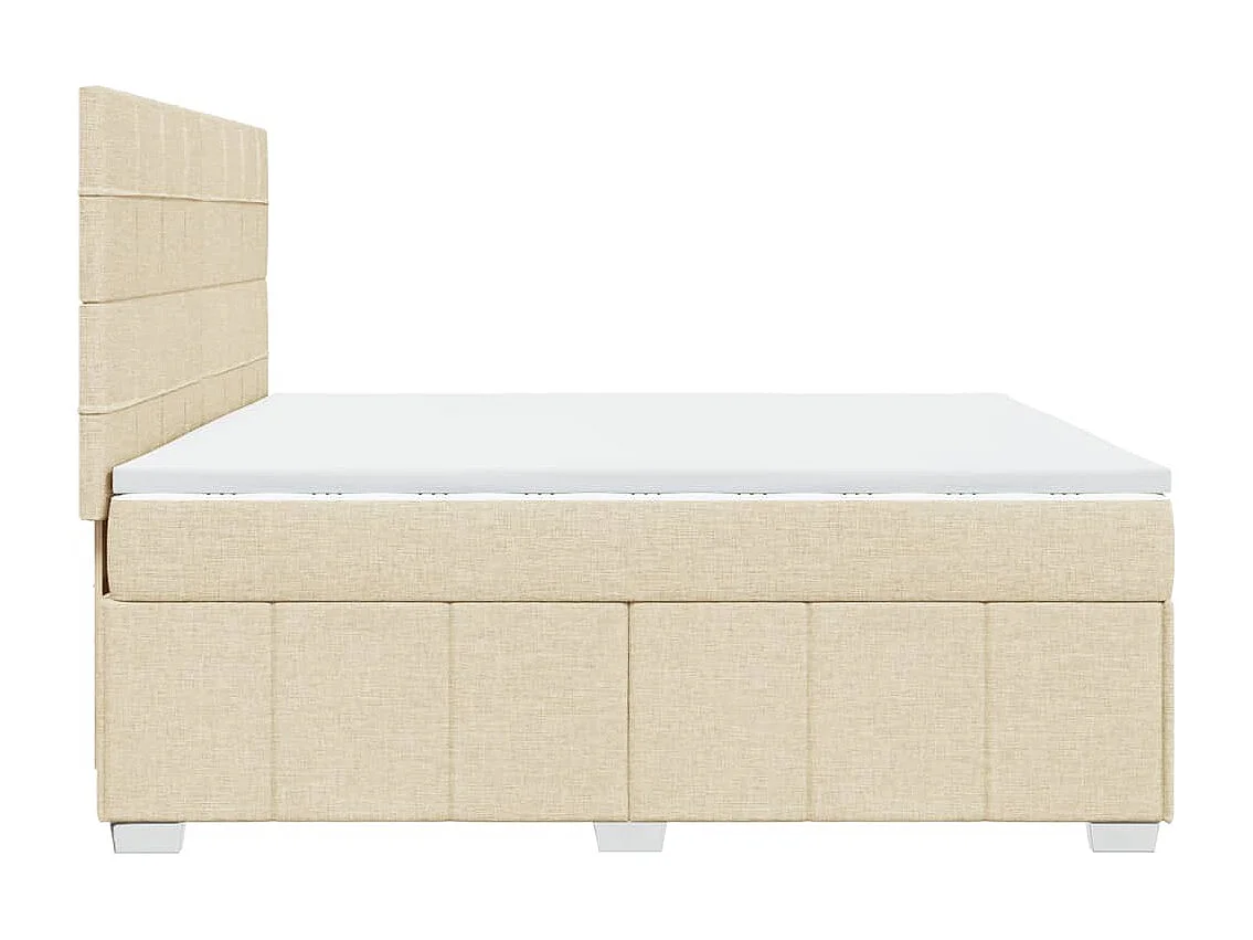 Cama com molas/colchão 200x200 cm tecido cor creme