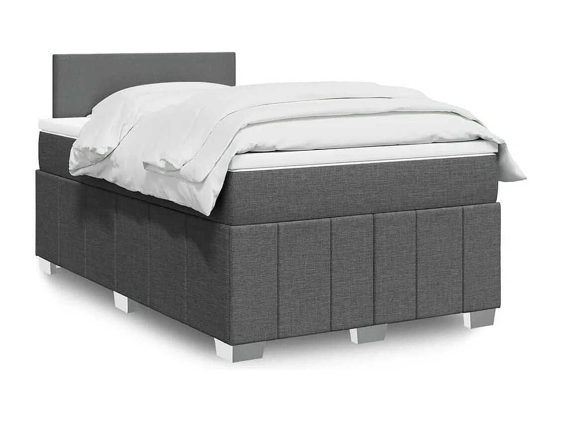 Boxspring met matras stof donkergrijs 120x190 cm