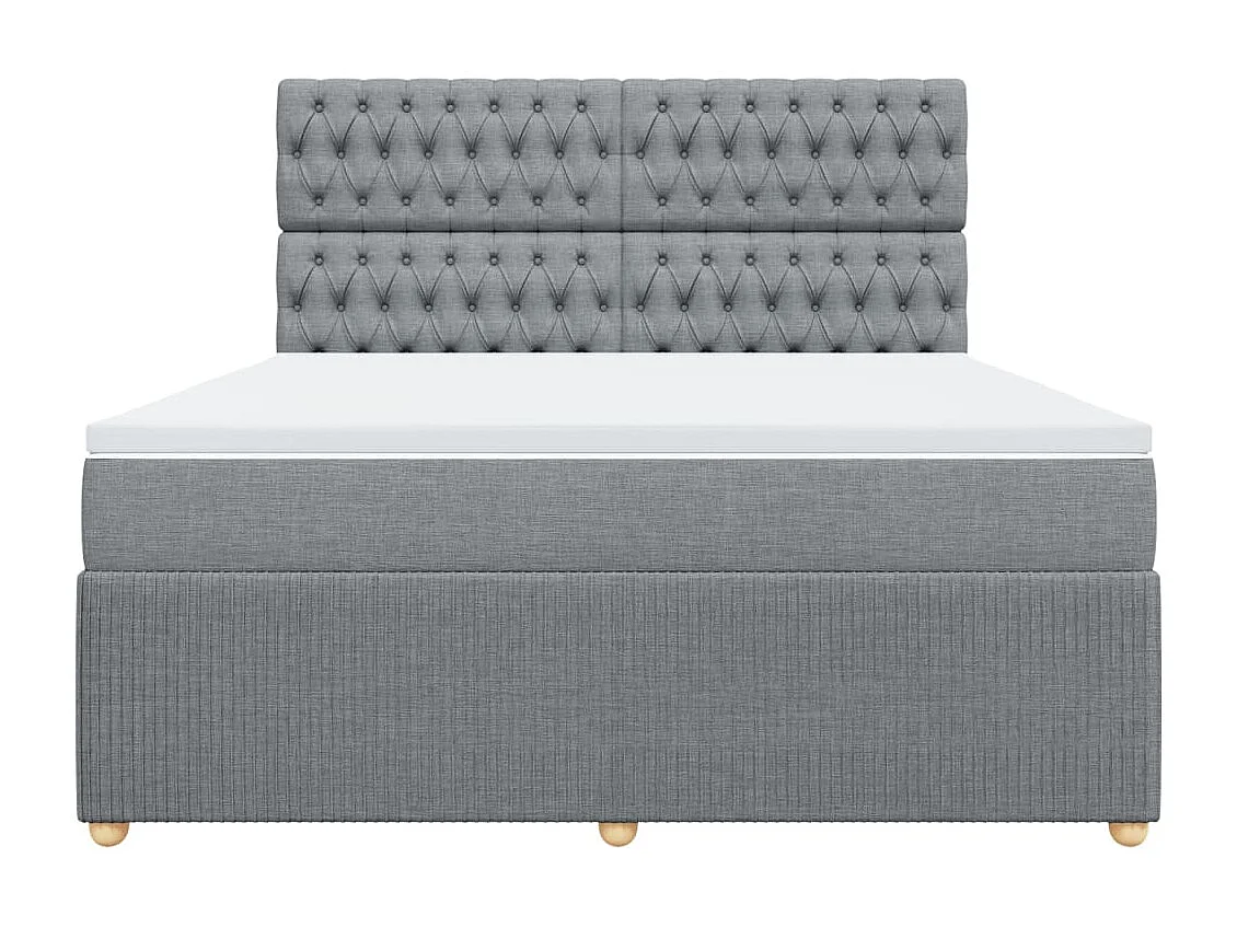 Cama com molas/colchão 180x200 cm tecido cinzento-claro