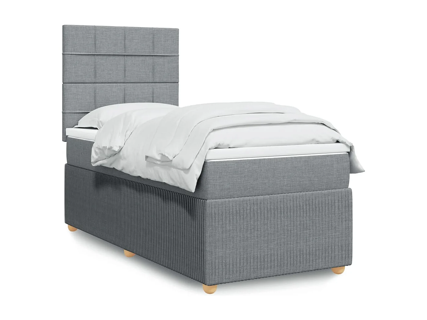 Boxspring met matras stof lichtgrijs 80x200 cm