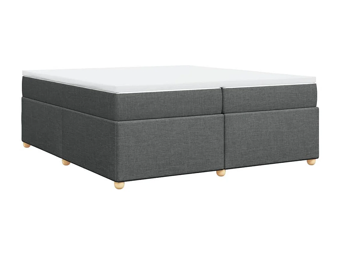 Sommier à lattes de lit avec matelas Gris foncé 200x200cm Tissu