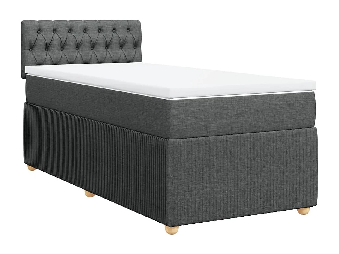 Sommier à lattes de lit avec matelas Gris foncé 100x200cm Tissu