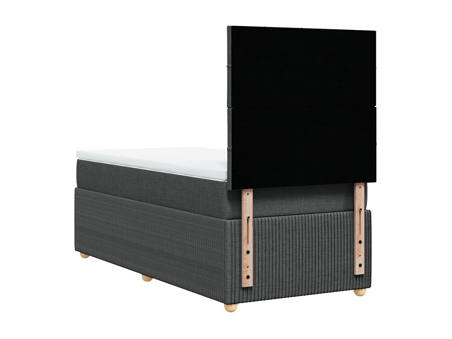 Sommier à lattes de lit avec matelas Gris foncé 80x200 cm Tissu