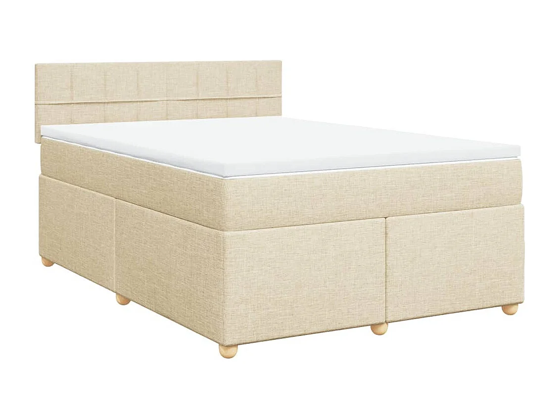 Boxspring met matras stof crèmekleurig 140x190 cm