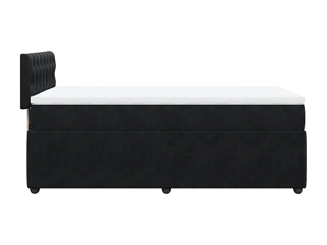 Boxspring met matras fluweel zwart 90x190 cm