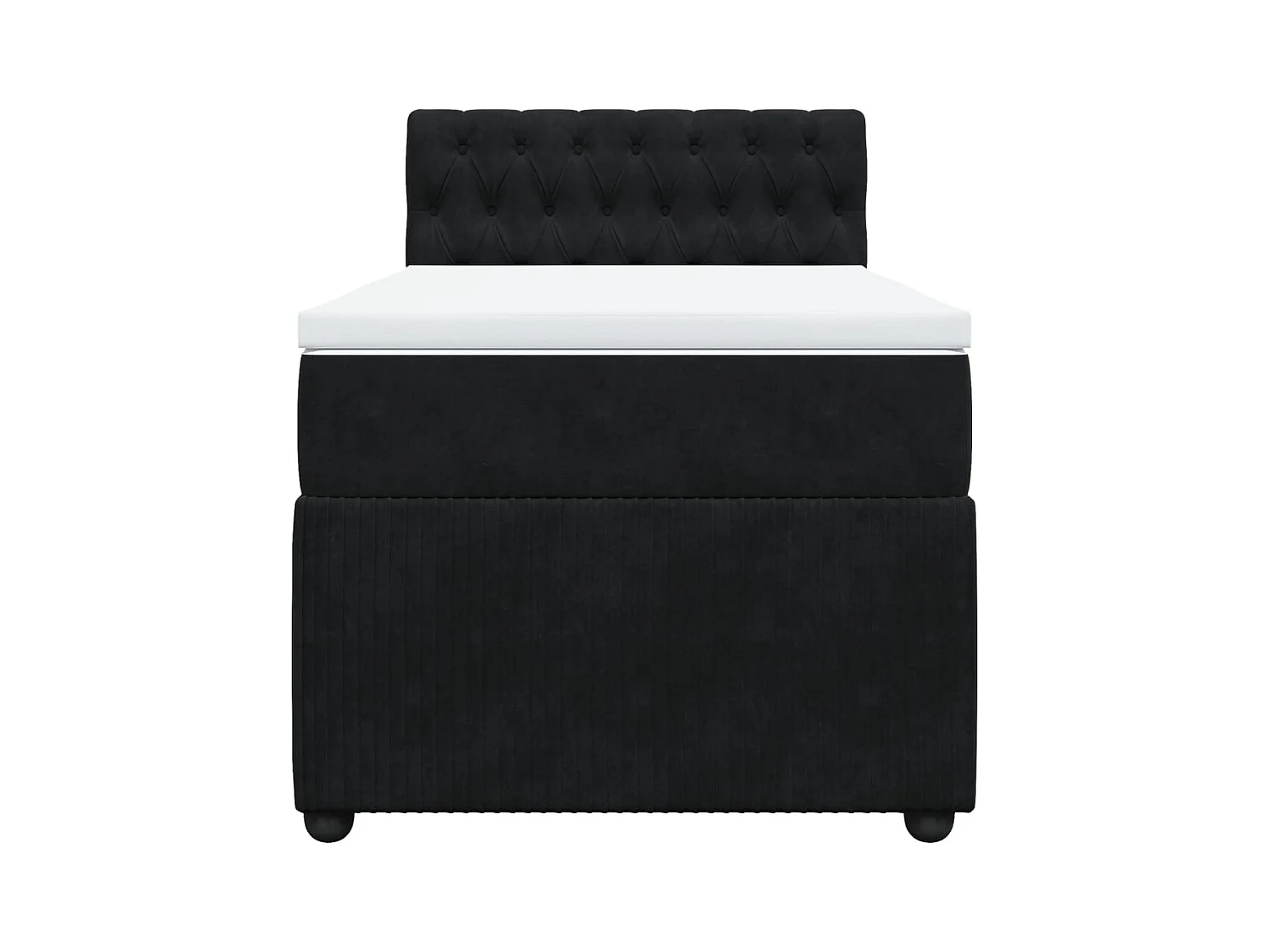 Sommier à lattes de lit avec matelas Noir 90x190 cm Velours