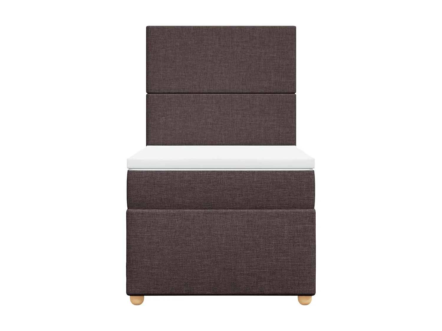 Cama com molas/colchão 100x200 cm tecido castanho-escuro
