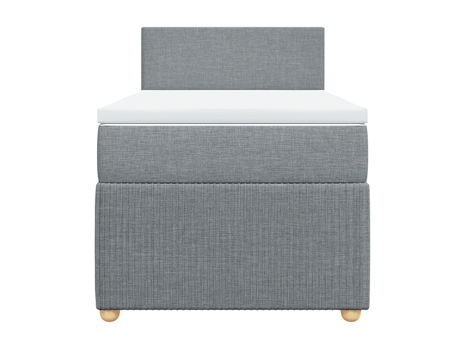 Cama box spring con colchón tela gris claro 100x200 cm