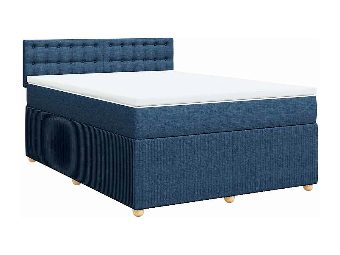 Boxspring met matras stof blauw 160x200 cm