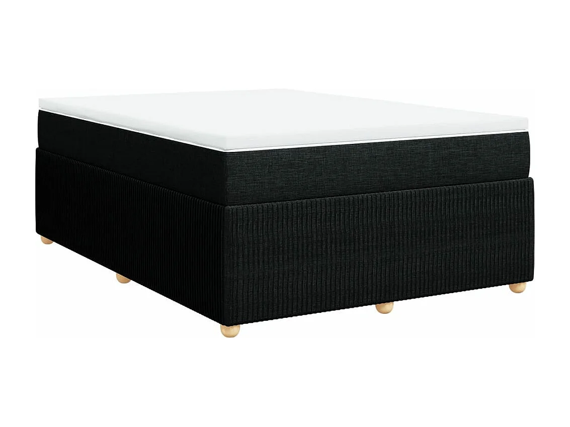 Cama box spring con colchón tela negro 140x190 cm