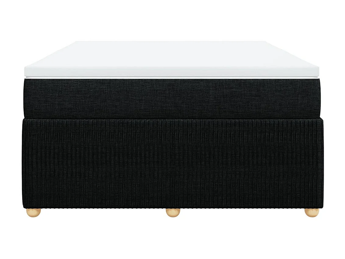 Cama box spring con colchón tela negro 140x190 cm