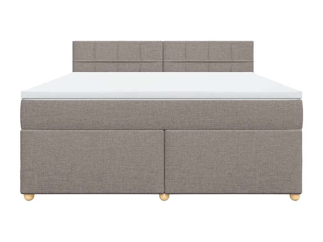 Boxspring met matras stof taupe 180x200 cm