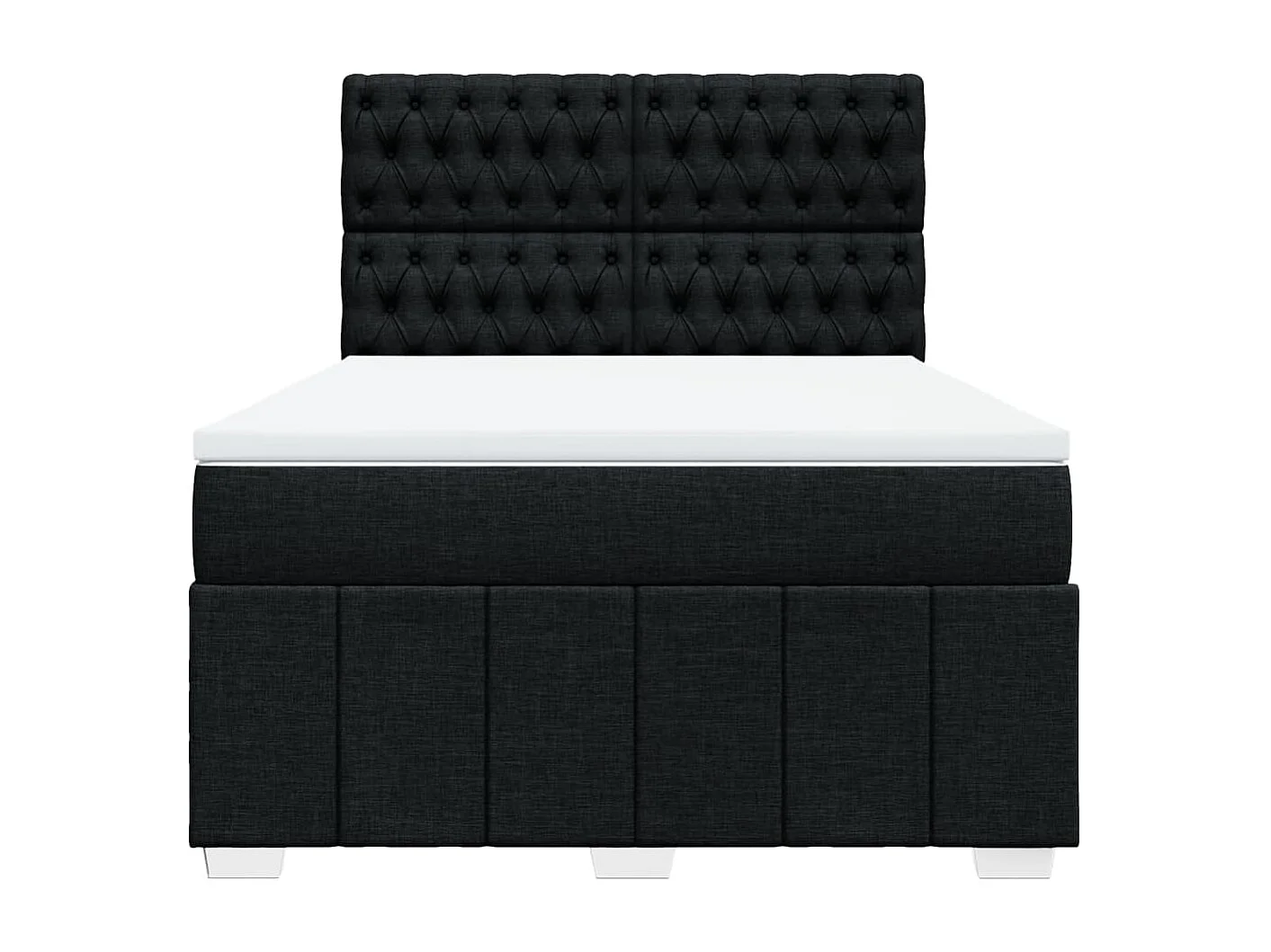 Cama box spring con colchón tela negro 140x190 cm