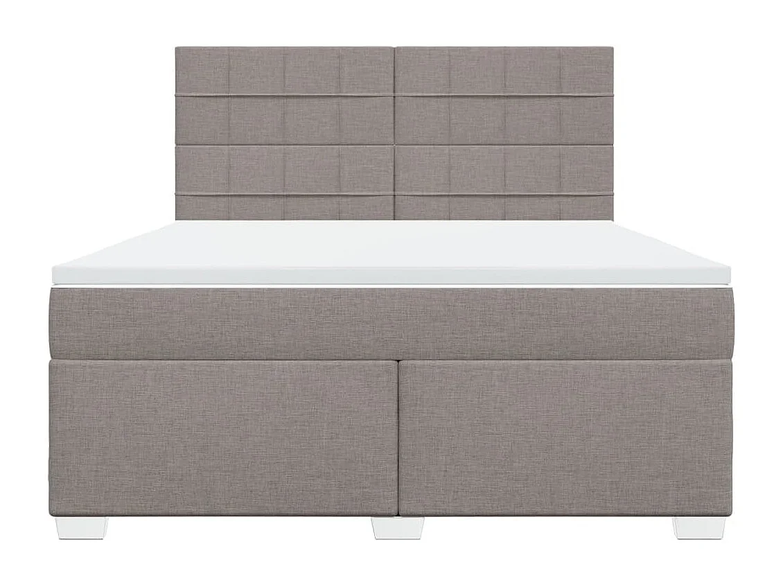 Sommier à lattes de lit avec matelas Taupe 180x200 cm Tissu