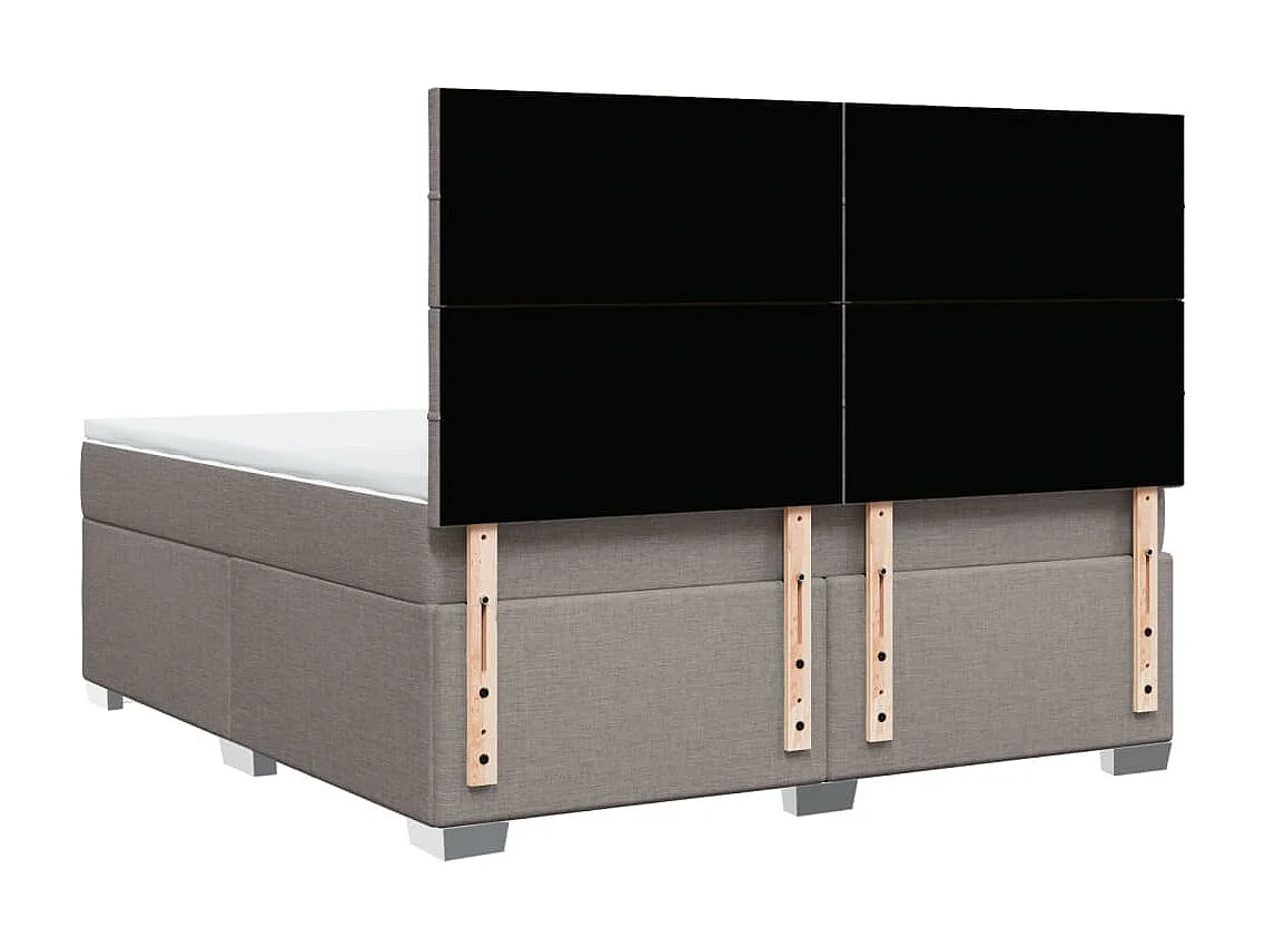 Sommier à lattes de lit avec matelas Taupe 180x200 cm Tissu